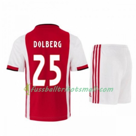 Fußballtrikots Ajax Amsterdam Kasper Dolberg 25 Kinder 2019-2020 Kurzarm Heimtrikotsatz kaufen